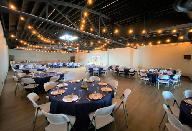event space set up for wedding reception