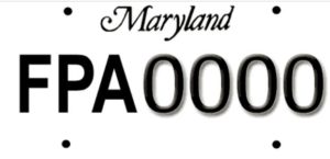 FOP MD license plate without logo